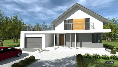 Проект будинку з мансардою загальною площею 252 кв.м. і гаражем 33 кв.м.