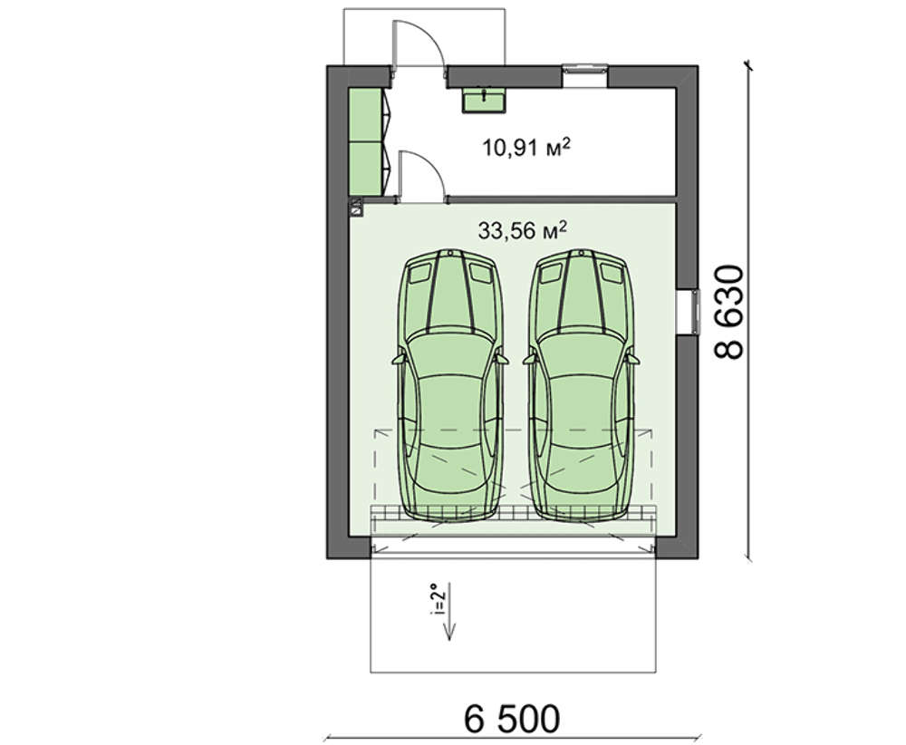 Гараж на 2 машины проект с размерами