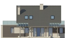Проект невеликого одноповерхового будинку з терасою над гаражем