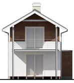 Проект двоповерхового невеликого будинку для вузької ділянки