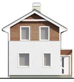 Проект двоповерхового невеликого будинку для вузької ділянки