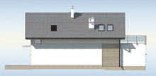 Проект будинку для вузької ділянки, з гаражем і терасою над ним