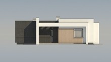 Проект невеликого одноповерхового будинку з плоскою покрівлею