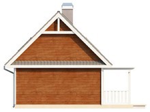 Проект невеликого дачного будиночка з фронтальною терасою