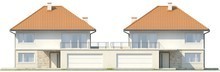 Проект двоповерхового будинку на дві сім'ї з терасою над гаражем