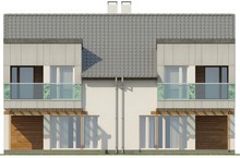 Проект двоповерхового модернового котеджу на 2 сім'ї з різними входами