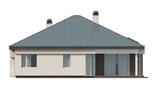 Проект одноповерхового котеджу з гаражем і цегляним фасадом
