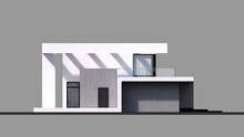 Красивий двоповерховий будинок в стилі мінімалізму