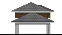 Стильний особняк в два поверхи з дахом складної форми