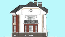 План гарного двоповерхового будинку площею 322 кв. м з цокольним поверхом