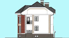 План гарного двоповерхового будинку площею 322 кв. м з цокольним поверхом