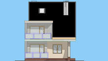 Проект компактного триповерхового будинку площею 169 кв. м з чотирма особистими кімнатами
