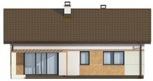 Проект невеликого акуратного одноповерхового будинку з двосхилим дахом