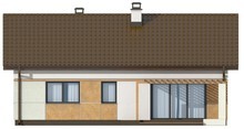 Проект невеликого акуратного одноповерхового будинку з двосхилим дахом