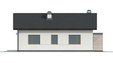 Проект невеликого одноповерхового будинку з зручним бічним входом