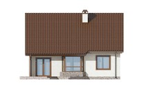 Проект невеликого затишного дачного будинку з двосхилим дахом