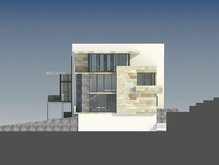 Проект сучасного будинку з підвалом для будівництва на схилі