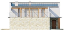 Проект двоповерхового сучасного будинку з терасою і гаражем