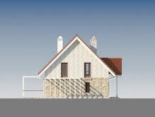 Проект затишного будинку з мансардним поверхом та з просторою терасою
