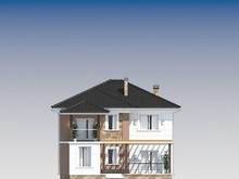 Проект котеджу з терасою і балконом площею 200 m²