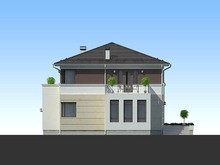 Проект житлового будинку з гаражем для 1 авто і зручною терасою