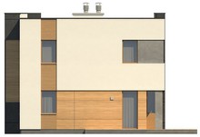 Проект просторого двоповерхового будинку з гаражем і плоским дахом