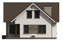 Проект простого будинку з балконом над входом