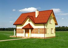 План невеликого житлового будинку з трьома спальнями