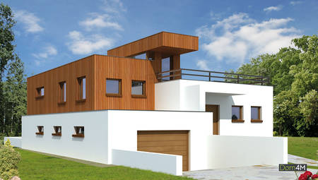 Оригінальний проект житлового будинку площею 180 кв. м в стилі мінімалізму з величезними терасами