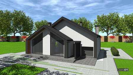 Схема сучасного котеджу з вбудованим гаражем площею 208 кв. м