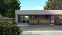 Проект невеликого одноповерхового будинку хай - тек з гаражем на одну машину