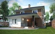 Проект котеджу з терасою і балконом площею 200 m²