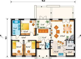 Сучасний котедж в європейському стилі з зимовим садом