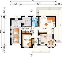 Проект будинку більше 150 m² з кутовим еркером