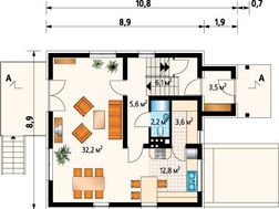 Двоповерховий котедж з цокольним поверхом