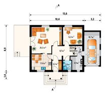 Мальовничий будинок з високим ганком і терасою