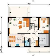Європейський двоповерховий котедж в теплому жовто-чорному контрасті