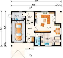 Будинок з мансардним поверхом в європейському стилі
