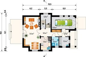 Креслення котеджу площею 167 кв.м з красивою лоджією на другому поверсі