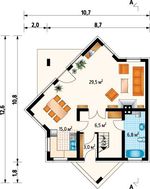 Таунхаус на дві квартири з трикутними еркерами і балконами