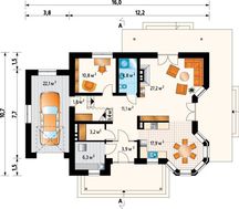 Гарна вілла з еркером, верандою та невеличким балконом