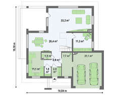 Проект двоповерхового сучасного будинку площею 240 кв.м.