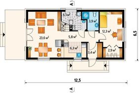 Невеликий заміський котедж з неймовірною терасою
