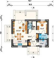 Гарний заміський будиночок з дерев'яною верандою