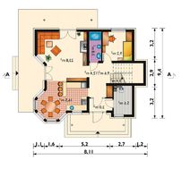 Проект невеликої вілли з балконом та розлогою терасою