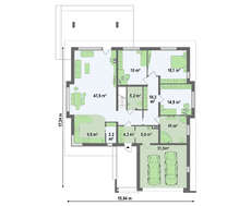 Проект будинку площею 250 кв.м.з трьома спальнями