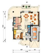 Привабливий заміський котедж з кам'яним оздобленням та верандою