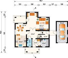 Велика вілла з прибудованим гаражем та мансардою