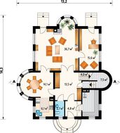 Проект розкішного заміського особняка з площею 220 m²