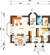 Неповторна заміська вілла з еркером та мансардою